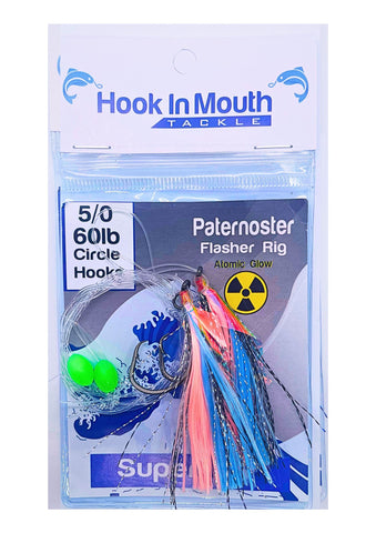 Pink / Blue- Super UV Snapper Rig - Circle Hooks Paternoster