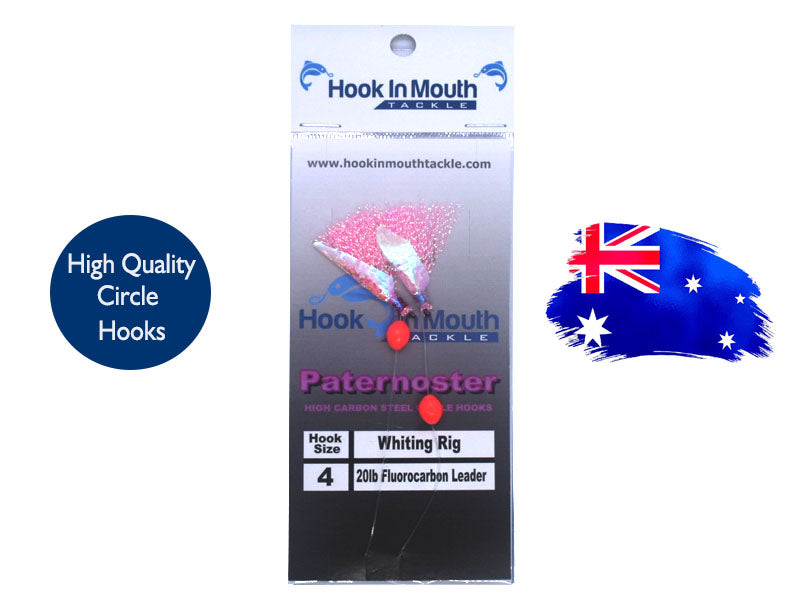 Pink Whiting Rig Size #4 Circle Hooks on 20lb Leader