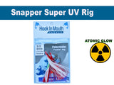 Red Super UV Snapper Rig Size 5/0 Circle Hooks with Atomic Glow 60lb Paternoster
