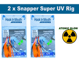 Orange - Super UV Snapper Rig Size 5/0 Circle Hooks with Atomic Glow 60lb Paternoster | Snapper Snatcher