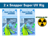 Yellow - Super UV Snapper Rig Size 5/0 Circle Hooks with Atomic Glow 60lb Paternoster