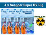 Orange - Super UV Snapper Rig Size 5/0 Circle Hooks with Atomic Glow 60lb Paternoster | Snapper Snatcher