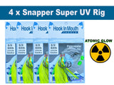 Yellow - Super UV Snapper Rig Size 5/0 Circle Hooks with Atomic Glow 60lb Paternoster