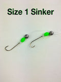 Running Sinker - #4 Baitholder Hooks on 15lb Leader - Size 1 Ball Sinker