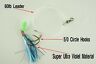 Super UV Snapper Rig - Paternoster - 5/0 Circle Hooks on 60lb Leader + Free Pliers