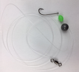 Running Sinker - #4 Baitholder Hooks on 15lb Leader - Size 2 Ball Sinker