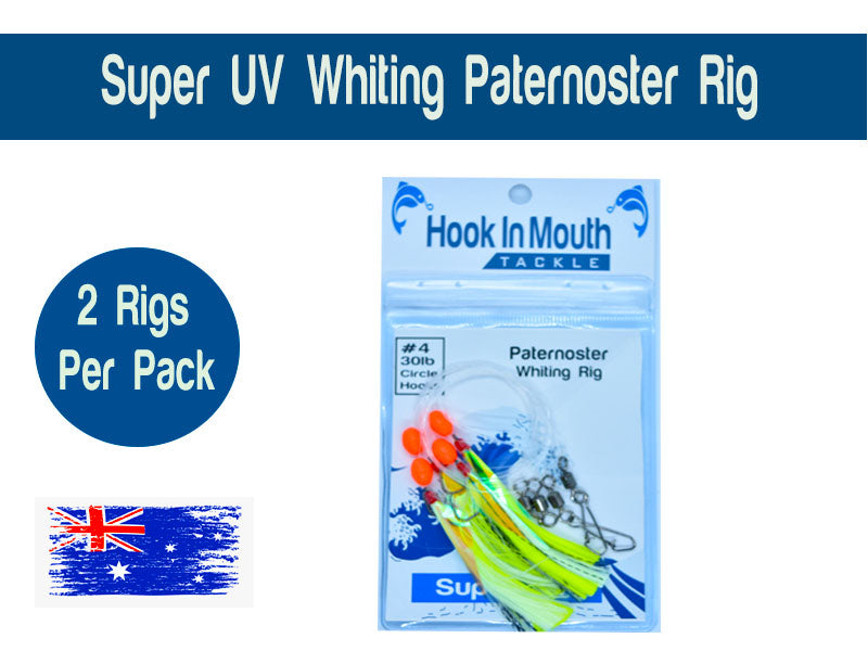 5 Whiting Rigs Bait Fishing Size 4 Hook Tied Bream Flasher Boat
