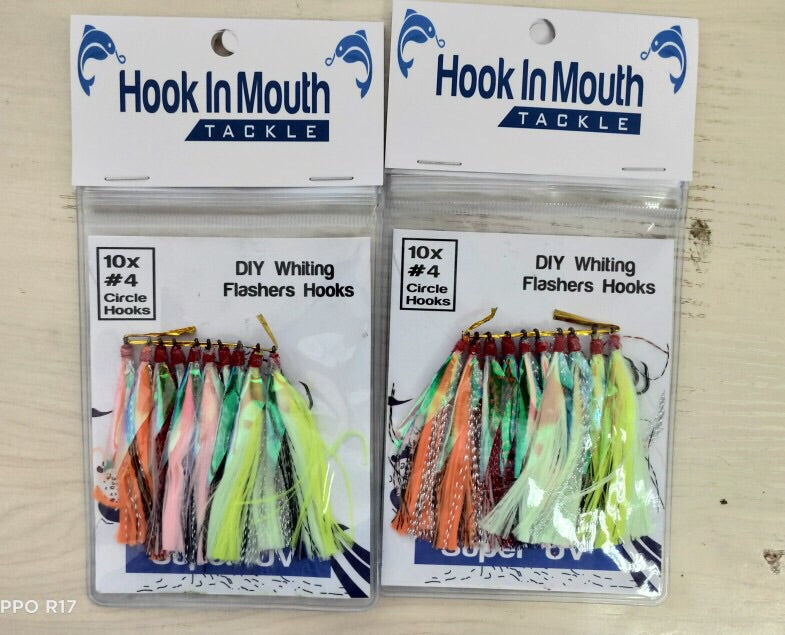 best fishing hooks for whiting 10 DIY Super UV Whiting Hooks Size #4 Circle Hooks Best Whiting Rigs on the Market – Hook in Mouth Tackle