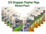 3/0 - 40lb Lumo and Orange Combo - Snapper Latchers - Flasher Fishing Rigs - Snatcher