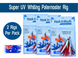 Super UV RED Paternoster Whiting Rig #4 Circle Hook on 30lb Leader