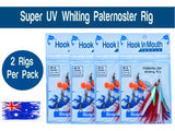 Super UV RED Paternoster Whiting Rig #4 Circle Hook on 30lb Leader