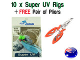 Super UV Snapper Rig - Paternoster - 5/0 Circle Hooks on 60lb Leader + Free Pliers