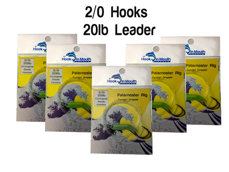 2/0 Double Twisted Paternoster on 20lb Leader – Hook in Mouth Tackle