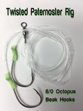 Twisted Paternoster Rig 8/0 Octopus Hooks 80lb Leader