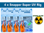 Orange / Blue- Super UV Snapper Rig - Circle Hooks Paternoster