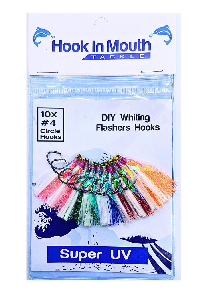 10 DIY Super UV Whiting Hooks Size #4 Circle Hooks Best Whiting