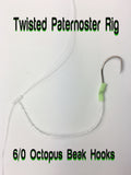 Twisted Paternoster Rig - 6/0 Octopus Beak Hooks on 80lb Leader