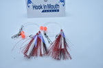 Super UV RED Paternoster Whiting Rig #4 Circle Hook on 30lb Leader
