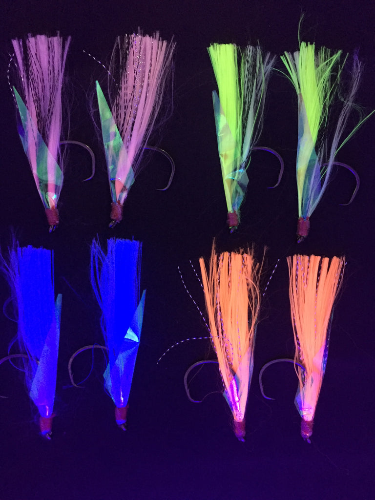Fish WOW!® Glow 5-Hook Squid Catcher Rigs Gangion Fishing Terminal baits  Hook - Glow in The Dark