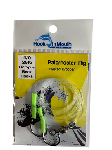 5 Twisted Paternoster Fishing Rigs 80lb 6/0 Octopus Beak Hooks