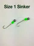Running Sinker - #4 Baitholder Hooks on 15lb Leader - Size 1 Ball Sinker