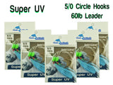 Super UV Snapper Rig - Paternoster - 5/0 Circle Hooks on 60lb Leader + Free Pliers
