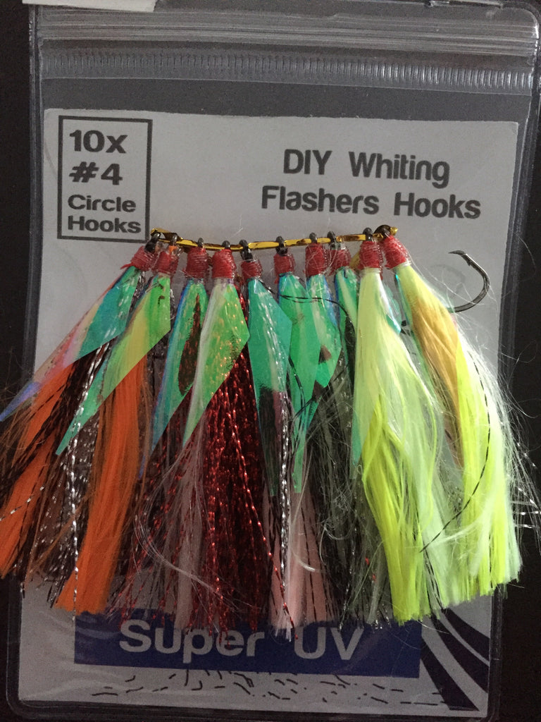 20 X DIY Flasher Assorted Colours Whiting Rigs Hooks Size 2#