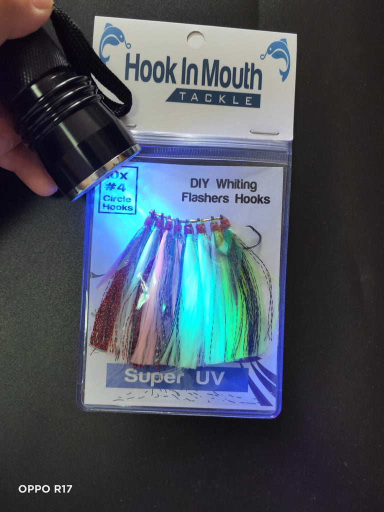 10 DIY Super UV Whiting Hooks Size #4 Circle Hooks Best Whiting