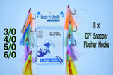 8 DIY Flasher Hooks Size 3/0 - 4/0 - 5/0 - 6/0 Circle Hooks | Snapper Snatcher