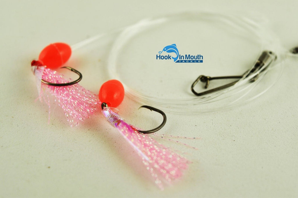 Pink Whiting Rig Size #4 Circle Hooks on 20lb Leader - Paternoster