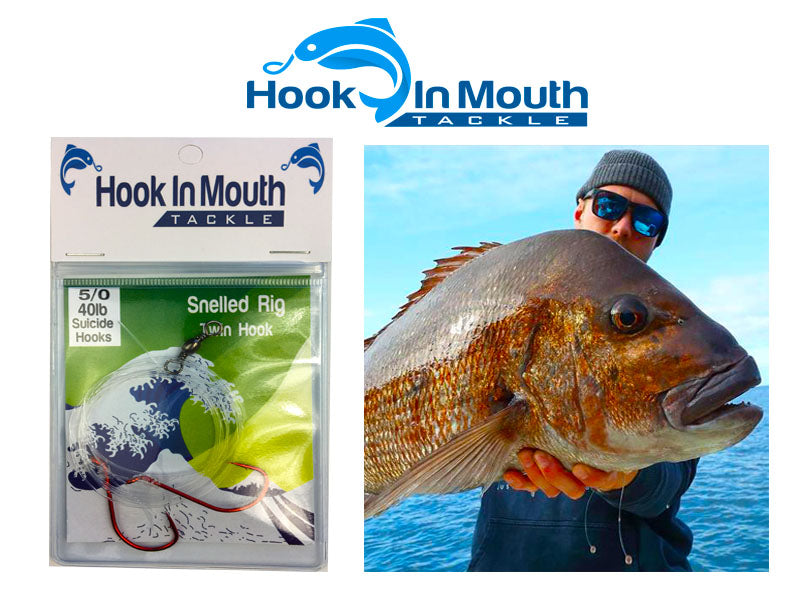 Snelled Rigs Copy of 3 x Twin Snelled Rig 5/0 Suicide Hooks Loaded on 40lb Leader ...